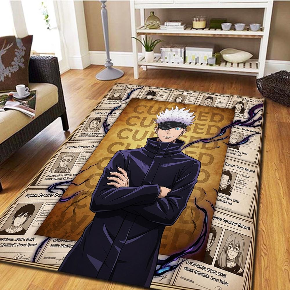 Jujutsu Kaisen Carpet for Living Room Bedroom, Home Decor Cool Movie Mat & Floor Play Mat -HE34 60x90cm