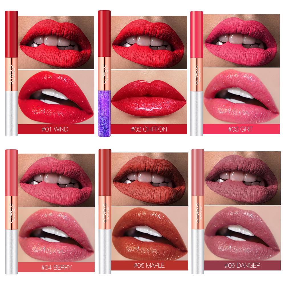 

Матовая жидкая губная помада, блестящий блеск для губ, длительный водонепроницаемый косметический косметический макияж, блеск для губ 1