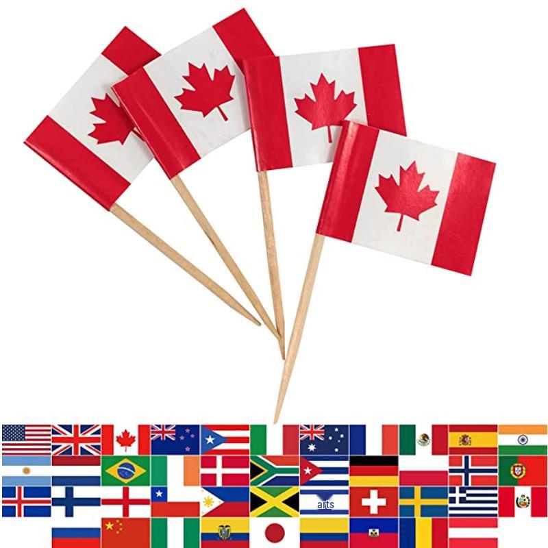 65mm American Flag Wooden Toothpick Picks