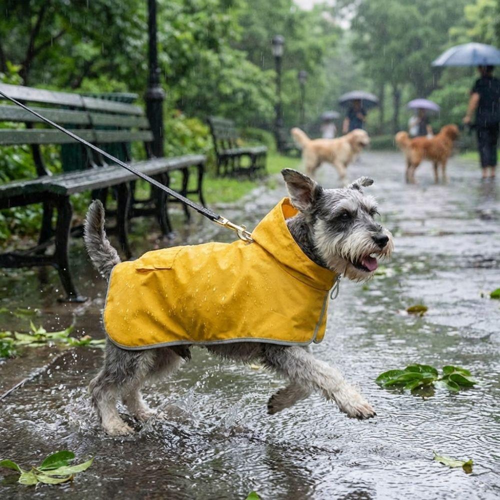 Full Coverage Waterproof Cloak Leash Hole Pet Rain Cloak Fashion Rain Jumpsuit Rainy Weather
