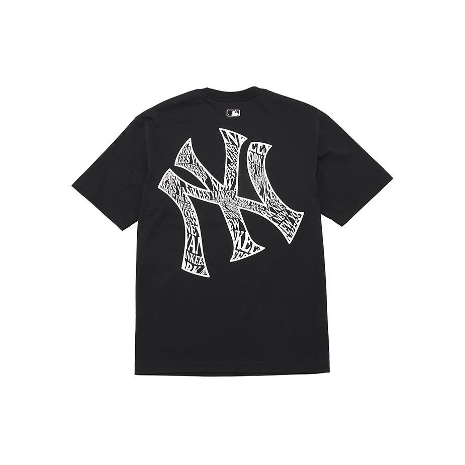 MLB Base Logo T Shirts Unisex Black Crew Neck Moderate Straight Fit 3ATSU0143-50BKS S