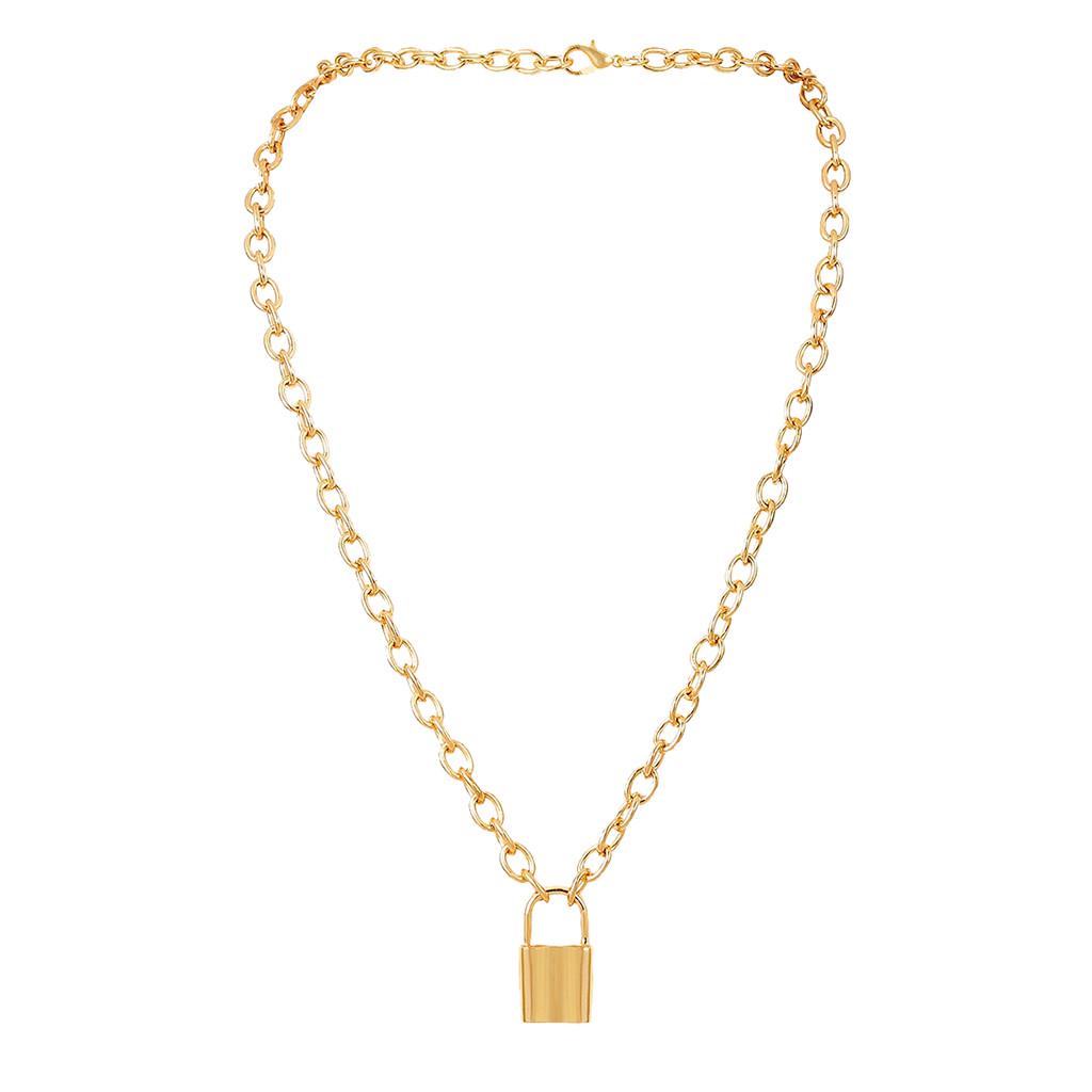 NEU Schloss Anhänger Vorhängeschloss Charm Halskette Kette Damen Schmuck Geschenk