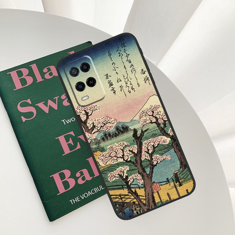Japanese Style Art Case For Oppo A52 A72 A76 A96 A54 A74 A94 A54S A57S A58 A78 A98 A57 A77 A15 A16 A17 Cover