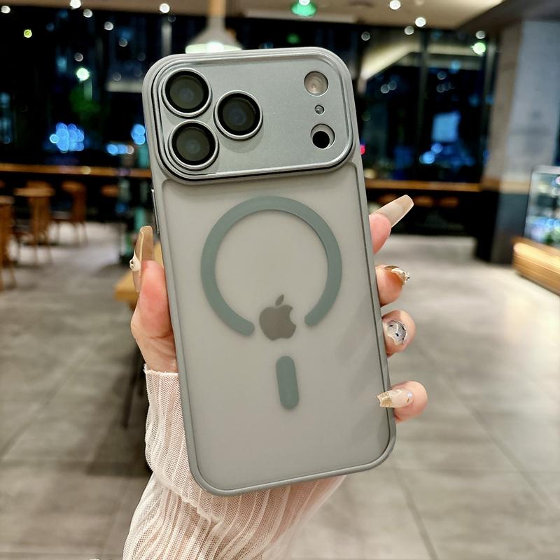 New Orange 17 pro max Phone Case for iPhone 17 AIR 17 PRO Max Magnetic Translucent Matte Camera Glass Film Protect Magsafe Cover
