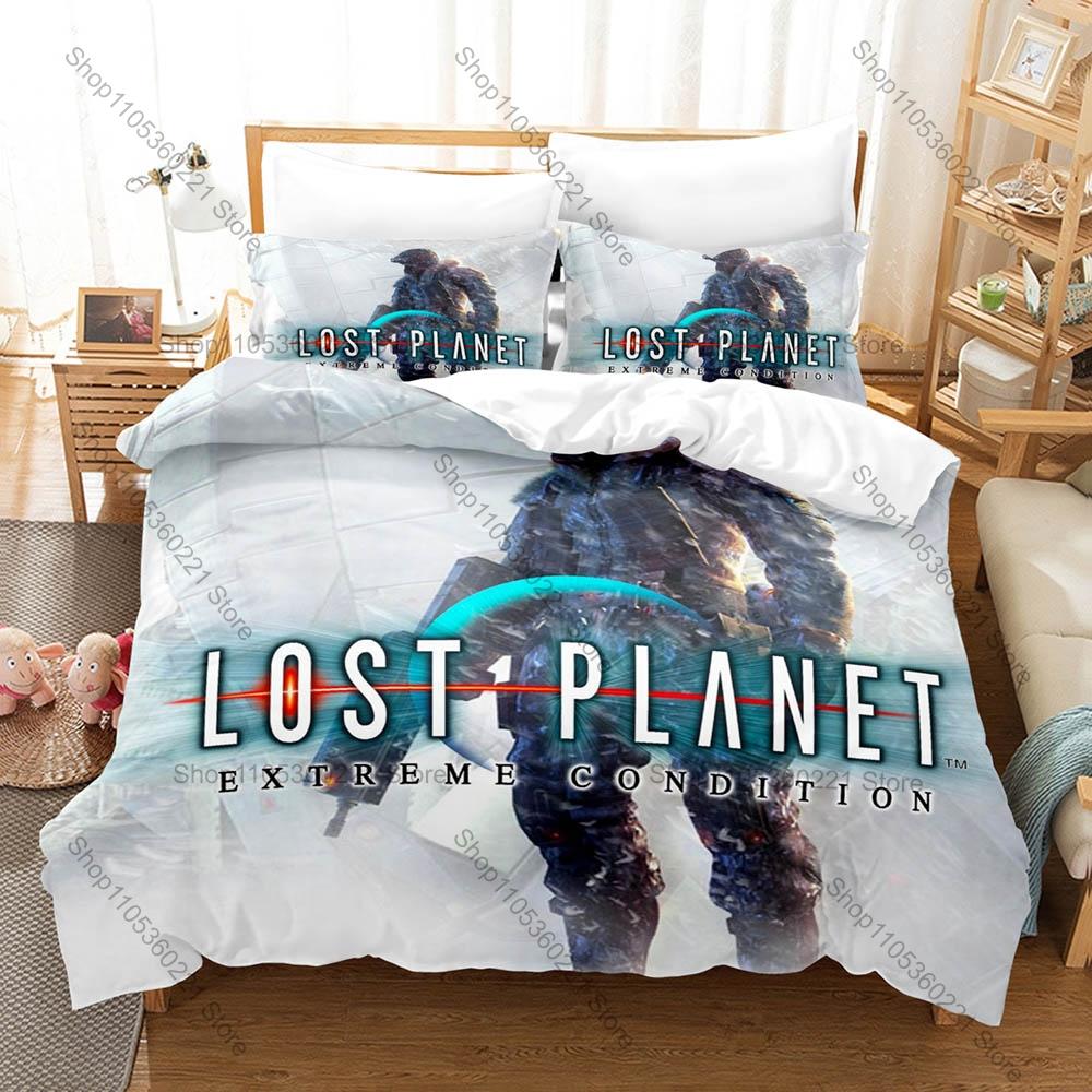 Capcom Sci-Fi Shooter Lost Planet Extreme Condition Akrid Frozen Planet Bedding Set 1 Duvet Cover + 2 Pillowcases HD Print Gamer