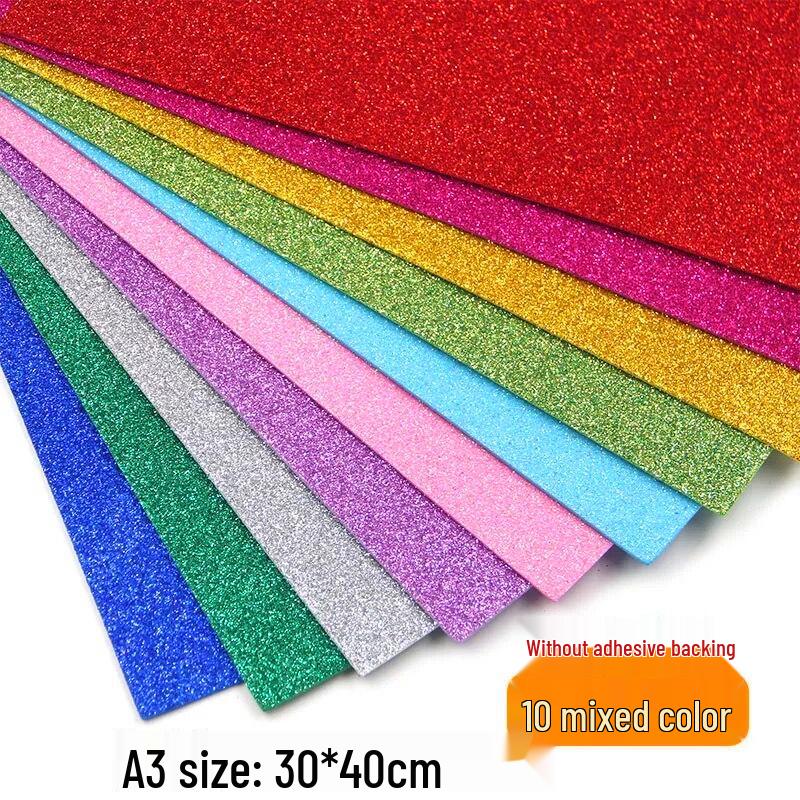 

Клейкий глітерний губчастий папір: Золотий пінопласт для дитячих поробок