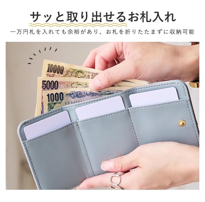 Lizdays Elephant Clasp Mini Compact Women's Tri-fold Wallet, (Salmon Pink)