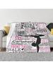 I Love Gymnastics Plaid Flannel Throw Blankets Sofa Cover Fleece Winter Cartoon Collage Warm Throw Flannel Throw Blankets For Bedding Bedroom