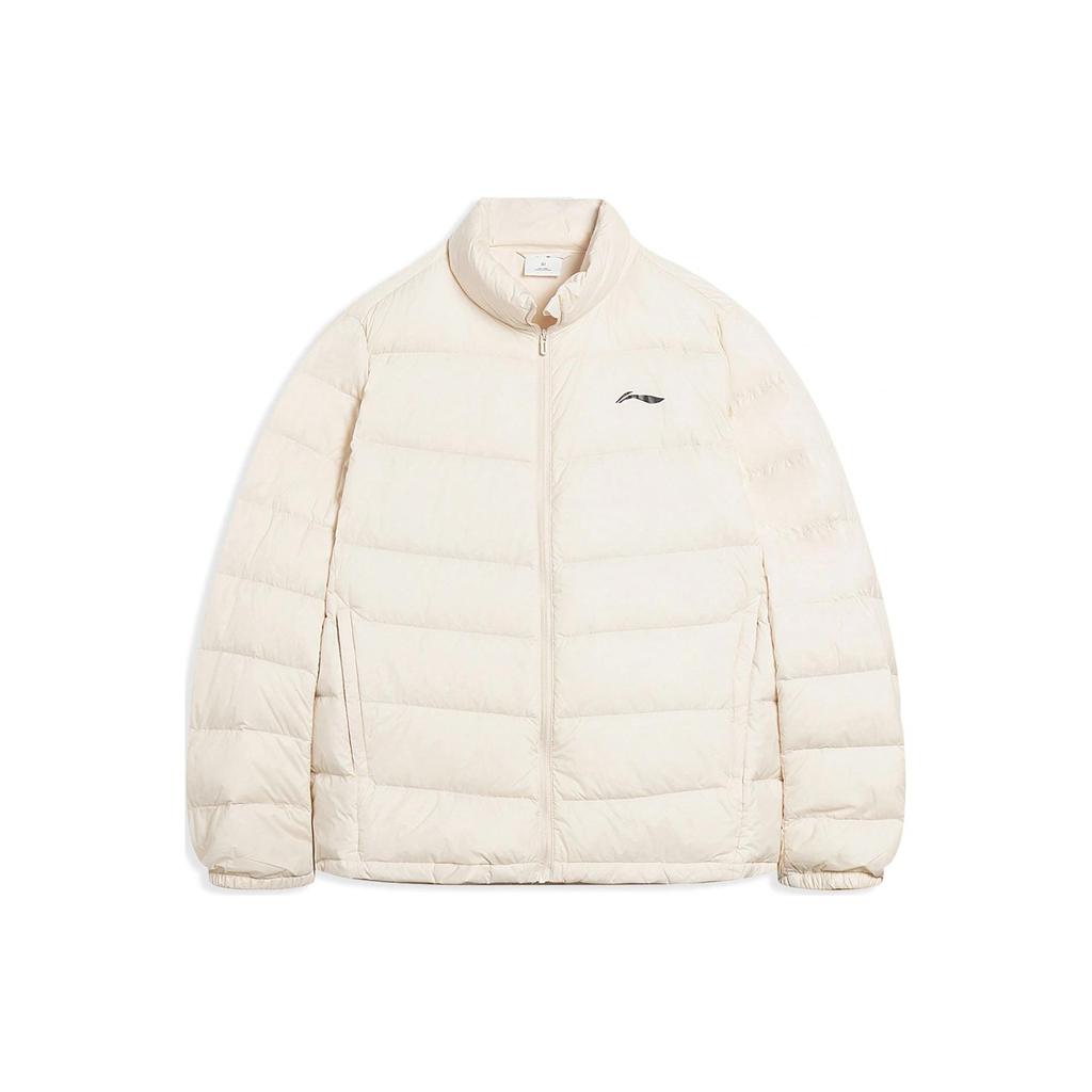 Li-Ning Fitness Series Slim Fit Stand Collar Down Jacket Men Outerwear White AYMS203-4