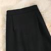Women's Slimming A-Line Black Wool Mid-Length Skirt - Thickened & High-Waist for 2024 Autumn/Winter.