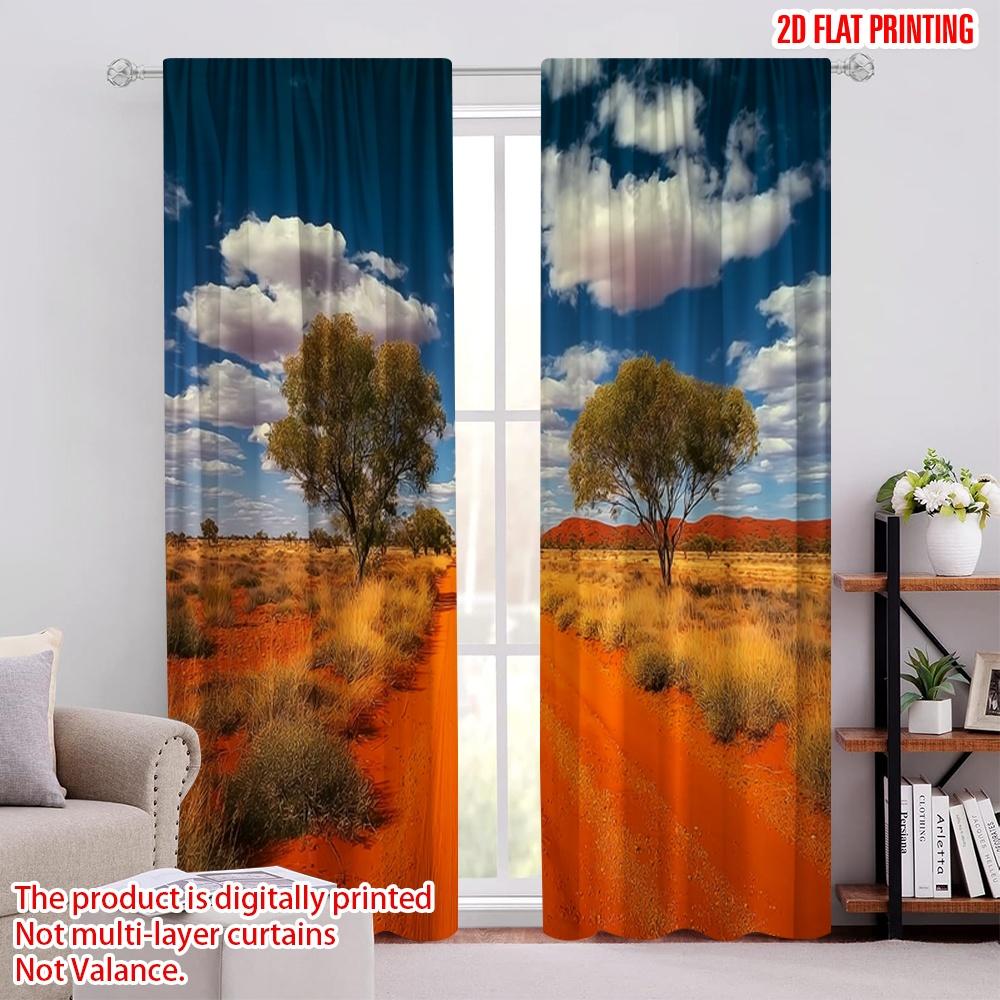 

2pcs 2D flat printing Happy St Patrick s Day Window Curtains Australia Inland Laterite Road Fabric Without Electricity Festive 100*130 Grommet Top 1pcs
