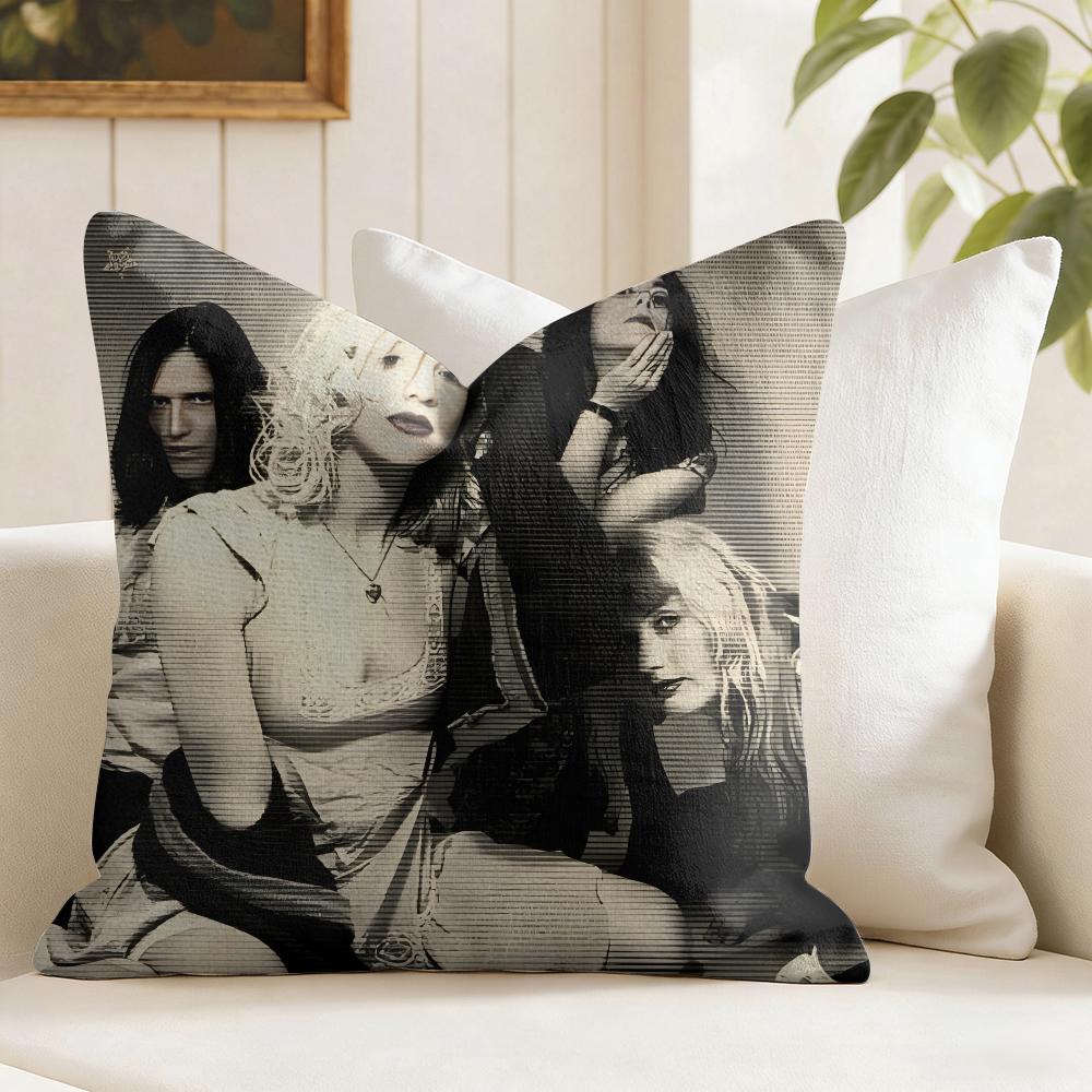 HHole Rock Band Cushion Cover Eco Linen Pillow Case DoubleSided Print Breathable Durable Zipper Home Decor Gift