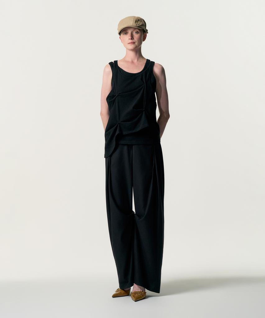 Kimjisu Pinched Layer Tank Top_Black