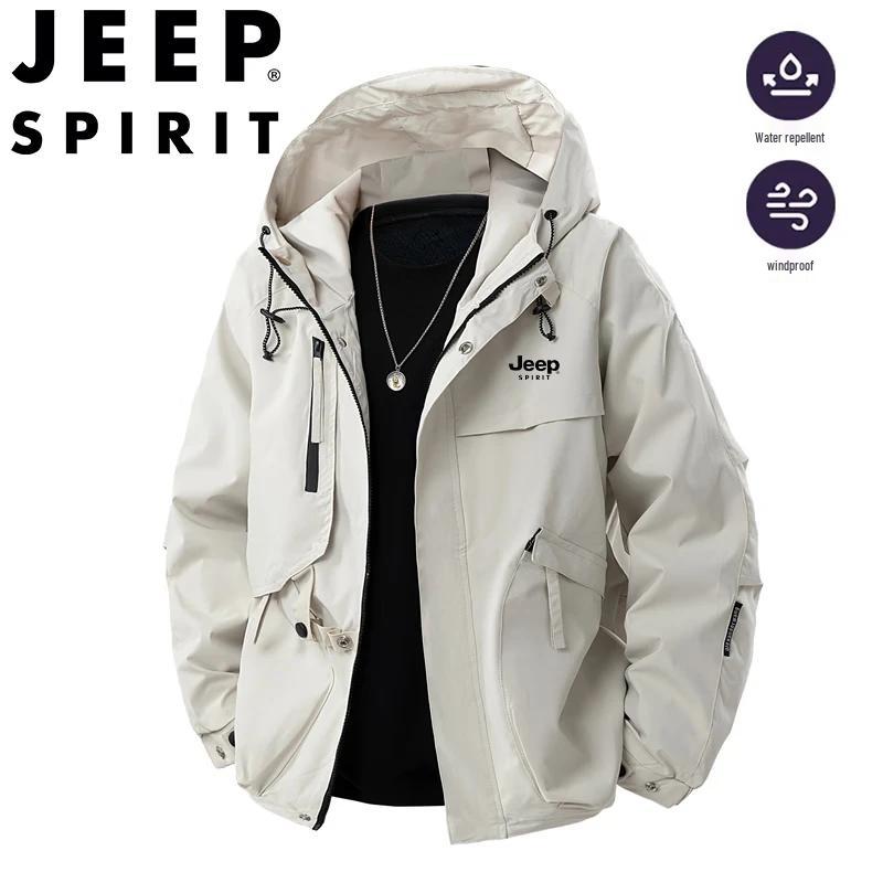 JEEP SPIRIT Men's Casual Hooded Windproof Jacket