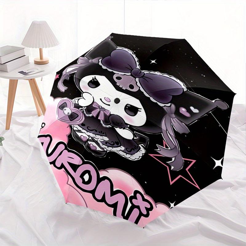 Kuromi,Gothic Lolita Automatic Umbrella-Foldable, Durable 8-Bone Design, Compact and Stylish, Great for Camping, Halloween, Christmas, Mothe