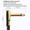 1/3Pcs Guitar Effect Pedal Cable 6.35Mm Flat Patch Connecting 1/4 Right-Angle Plug Guitar Instrument Accessories 15/30Cm Length