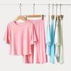 2025 Girls' Ice Silk Pajama Set: Thin Modal Summer Homewear for Small & Medium Children, Cute Style.