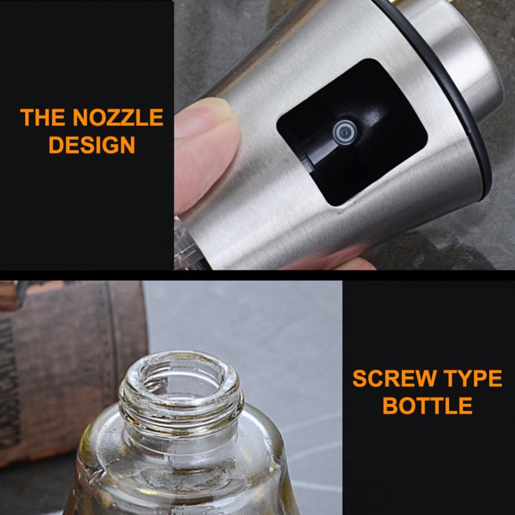 200ML Oil Sprayer Dispenser Oil Spray Bottle Portable Grilling Olive Oil Glass Bottle for Kitchen Cooking Salad Bread