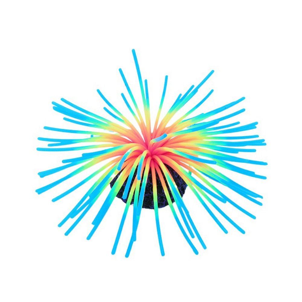 Fake Luminous Sea Urchin Fluorescent Luminous Soft Coral Coral Ornament Sea Urchin Bulb Aquarium