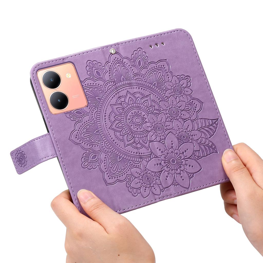 For vivo Y78 (China) 5G/Y36 4G/5G Case Floral Pattern PU Leather Wallet Stand Phone Cover