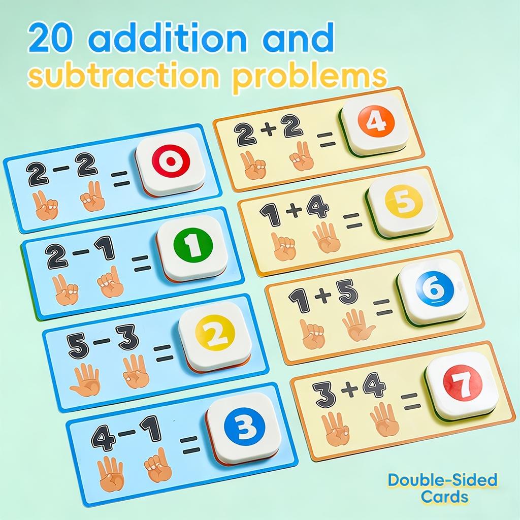 Finger Counting Math Toy with Number Blocks, Math Manipulatives for Kids 3-5, Educational Toys School Supplies, Birthday Gifts for Boys Girls