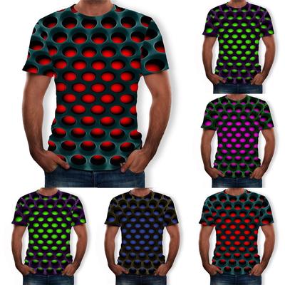 Men's Summer  3D Printed Short Sleeves Fashion Comfort Blouse Top