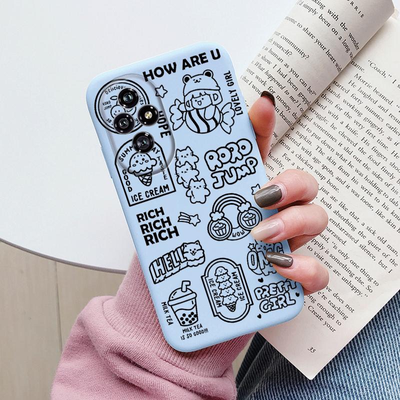 Beautiful Flowers For Honor 200 Case Cute Heart Leopard Print Cover Soft Silicone Matte Protective Funda For Honor 400 Lite Pro