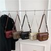 New high-end ribbon contrasting color saddle bag versatile single shoulder diagonal span trendy women's bag