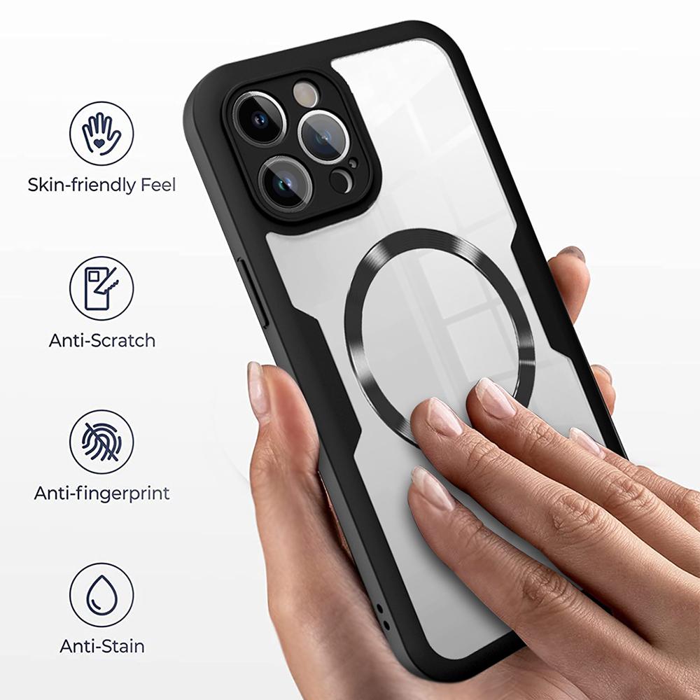 360 Full Protection Transparent Cover For iPhone 16 15 14 Plus 13 12 11 Pro Max For Magsafe Magnetic Case For iPhone 16 Pro Max