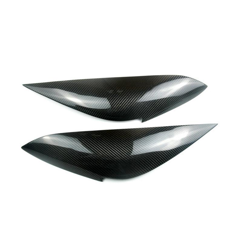 Real Carbon Fiber Front Headlight Lamp Cover Strip Eyebrow Trim Sticker Accessories Parts For Honda Fit Jazz 2021 2022