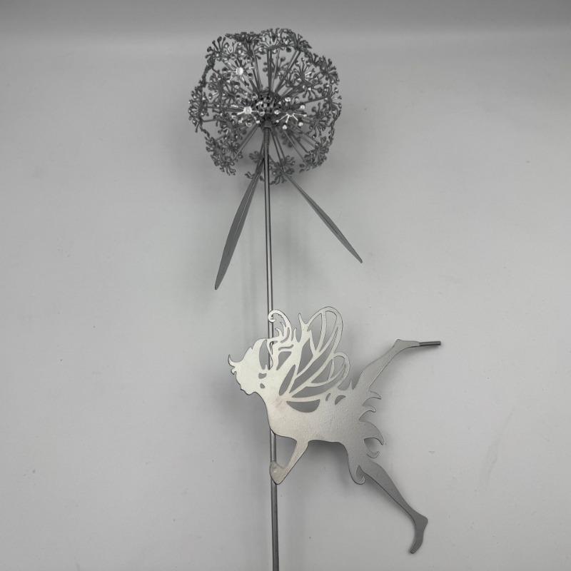 Dandelion and Flower Fairy Dance Robin White Fairy Metal Craft Plug-in Flower Fairy Decoration