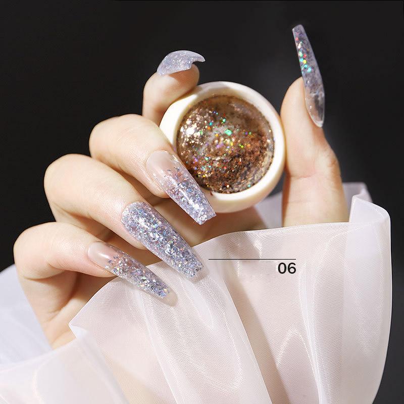 6 Pcs/Set Glitter Flakes Irregular Aluminum Foil Sequins For Nails Chrome Powder Winter Manicure Nail Art Decorations