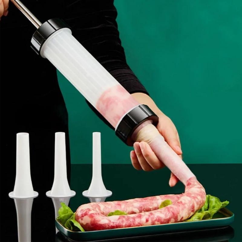 Hot Sale Manual Sausage Filling Machine Meat Stuffer Filler Salami Make Sausage Machine Homemade Sausage Tools Kitchen Supplies