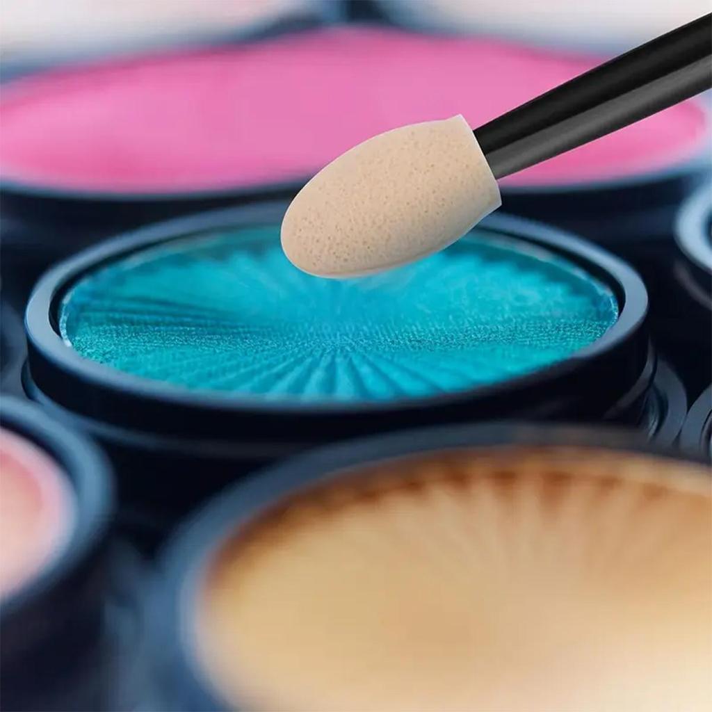 10-teiliges doppelseitiges Schwamm-Einweg-Lidschattenpinsel-Set für einfache Anwendung von Augen-Make-up