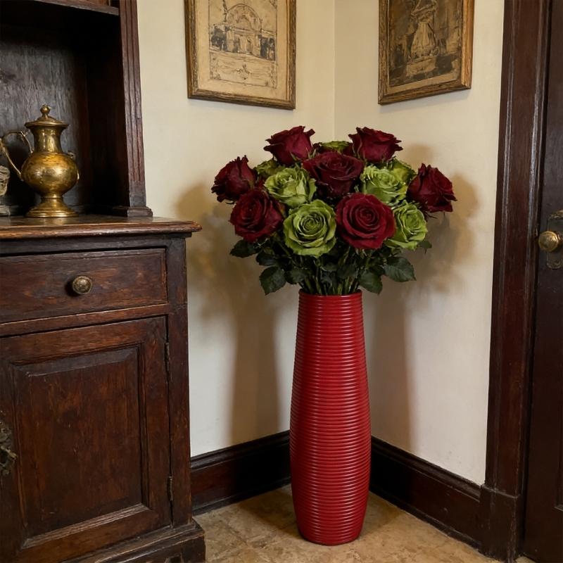 Europäische Stile Imitationen Keramik Kunststoff Blumenvase Unzerbrechlich für Elegante Heimdekoration Sicher für Familie und Haustiere