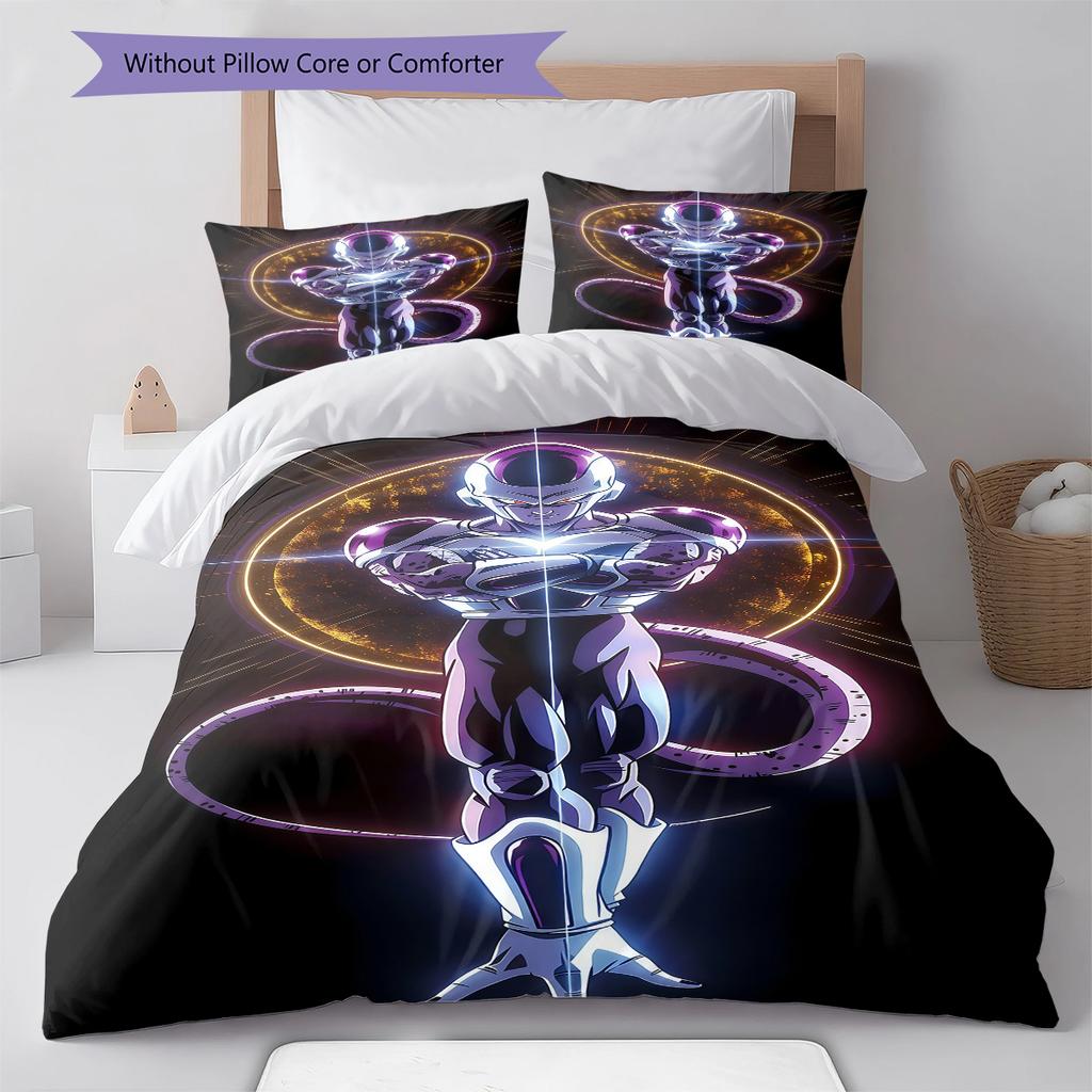 Frieza Pattern Bedding,Quilt Set Quilt Cover Pillowcase Home Birthday Gift (1 * Duvet Cover + 2 * Pillowcase, Without Core)