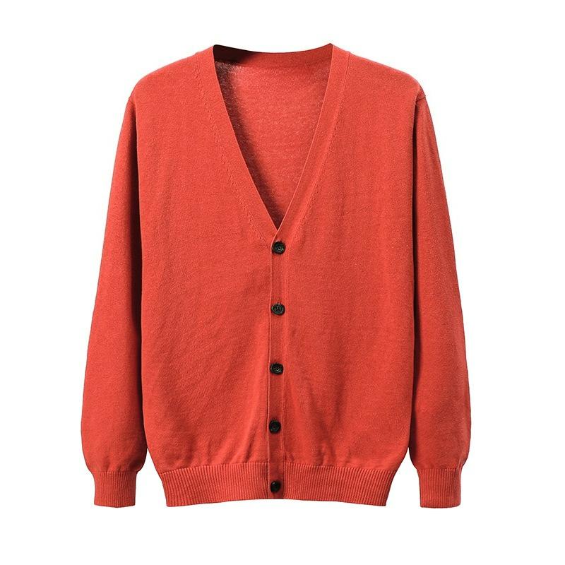 Maglione da uomo in cotone autunnale e invernale Cardigan lavorato a maglia Slim a maniche lunghe con scollo a V Giacca casual