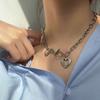Fashion Love Heart Pendant Choker Necklace for Women Silver Color Clavicle Chain Female Party Jewelry On The Neck