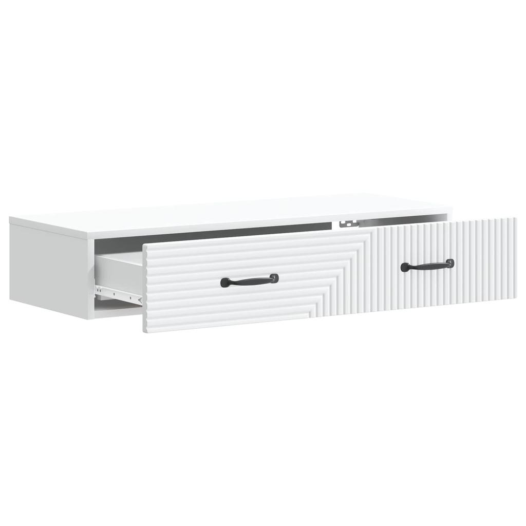 Wall Mounted Side Table White 87.5 x 34.5 x 17 cm