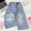 Herbst 2025 Mädchen Weiche Gewaschene Weitbein-Denim-Jeans