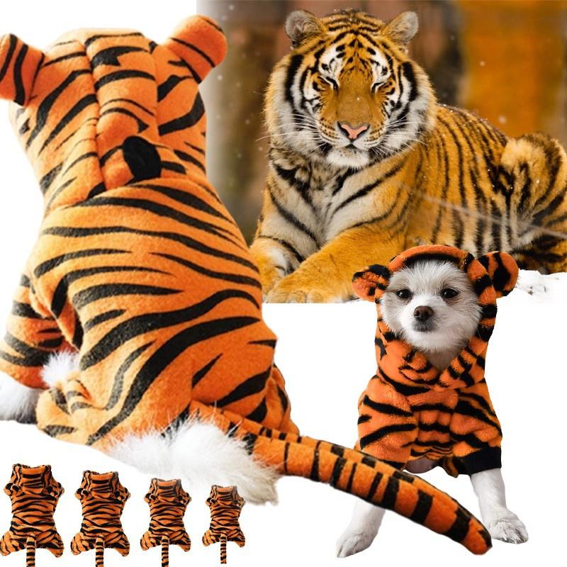 

Коралловый флис, толстовка для домашних животных, дышащая, сохраняющая тепло, косплей, тигровый дизайн, толстовка для собак, товары для домашних животных