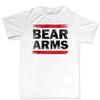 Bear Arms Cotton TShirt Casual Athletic Streetwear Unisexs Fitness Muscle Workout White