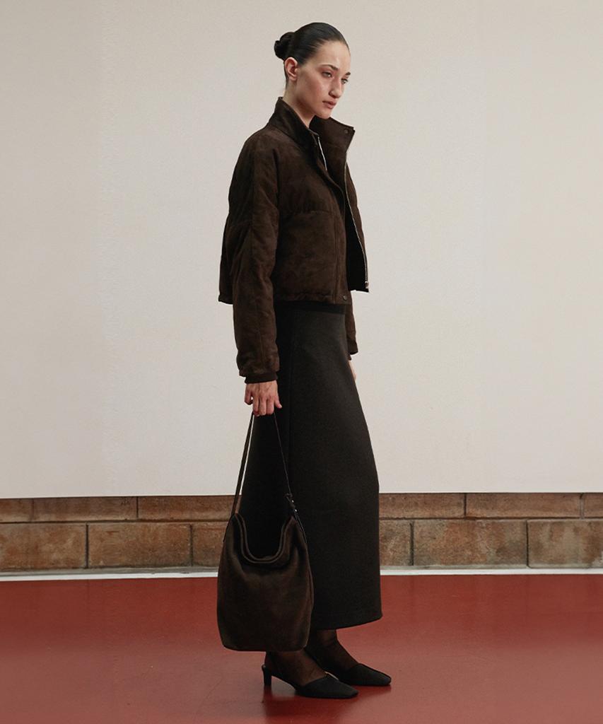 Verdemar Suede Contour Shoulder Bag
