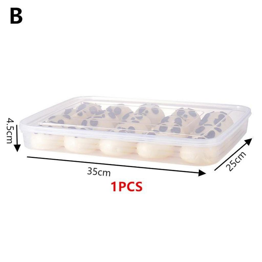 Dumpling Storage Box Single-Layer Transparent Refrigerator Dumpling Fresh Keeping Container Home Kitchen Food Sealed Storage Box