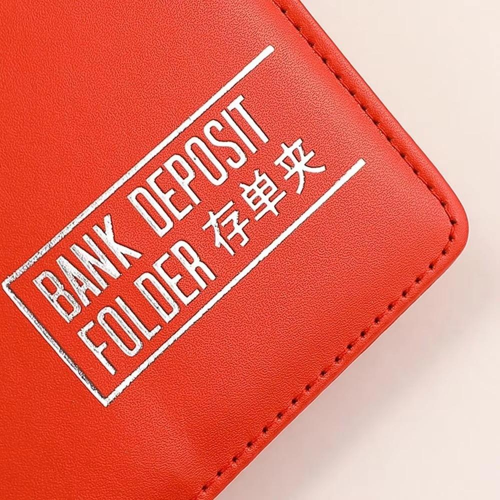 PU Leather Bank Deposit Folder Large Capacity Document Holder Simple Bank Check Bill Holder