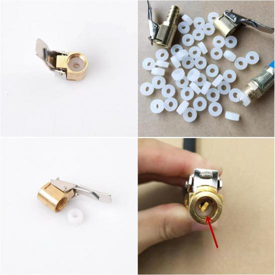 25 Pack Tire Air Chuck Sealing Gasket Replacement Rubber O Ring Pad Seals Washer for Tire Air Chucks with Clip Tire Inflator Nozzle Adapter Electric