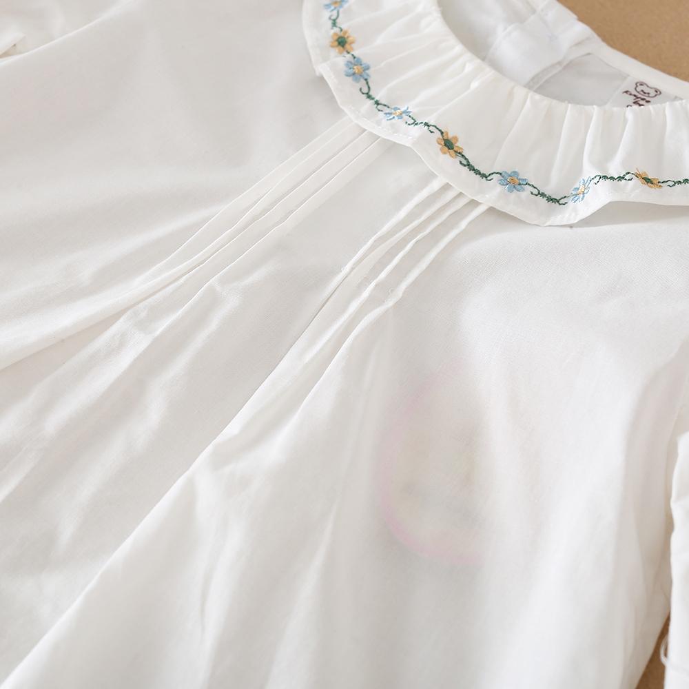 Girls' Cotton Long Sleeve Top Ages 2-6 Lovely Ruffle Collar Casual Style Children's Clothes