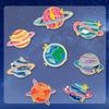 Cartoon Acht Planeten Metallbrosche - Kreativer Weltraumschmuck für Kleidung & Taschen