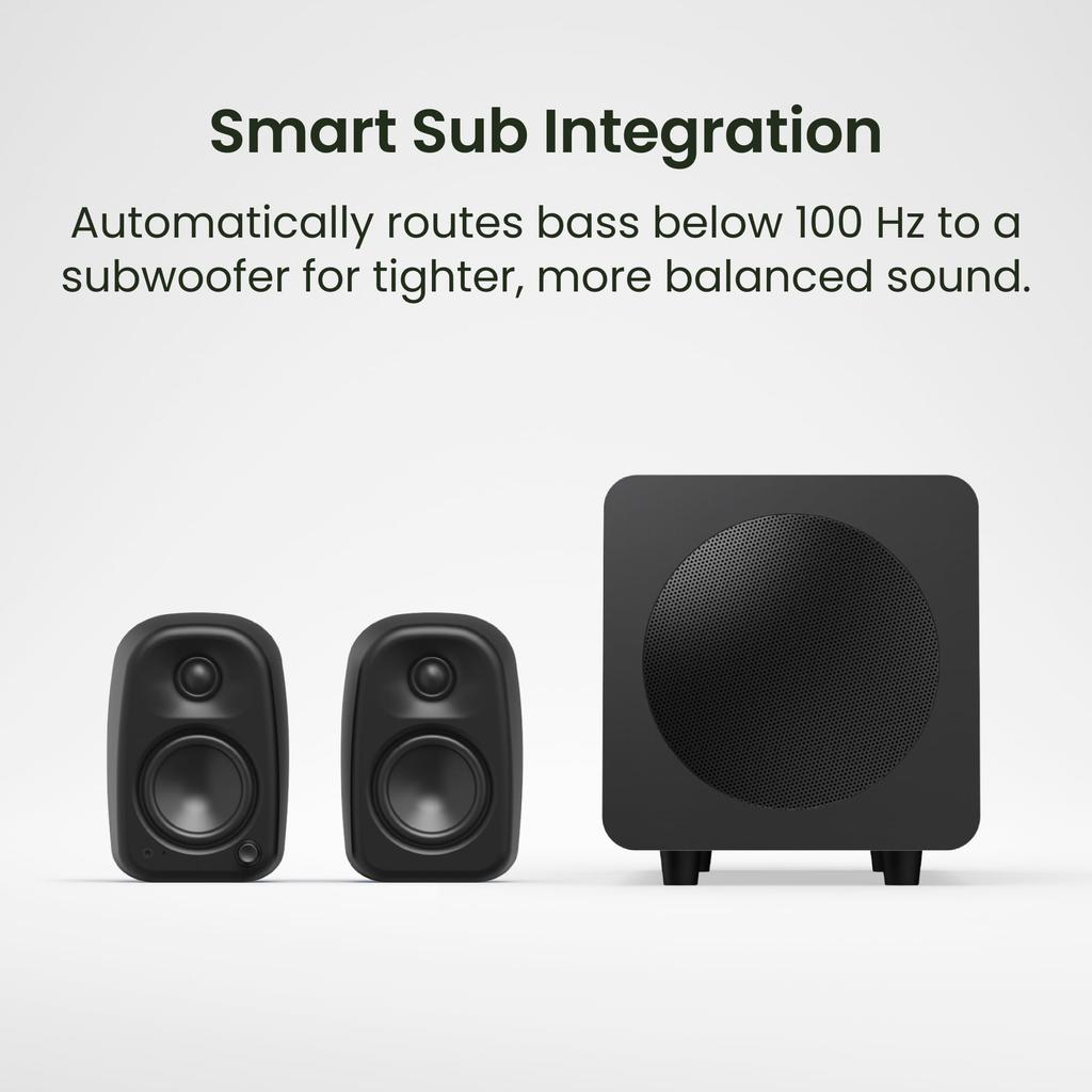 Compact Desktop Speaker UKI Onyx Bluetooth Input RMS Kanto 5.3/USB-C (16-bit/48kHz)/RCA Input/50W