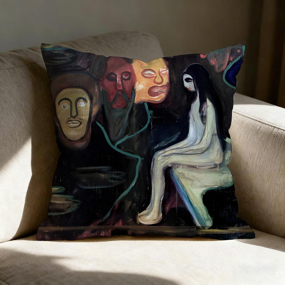 E-Edvard M-Munch Pillow Case Pillowcase, Double-Sided Printed, Sofa Cushion, Bedroom Headboard Pillow